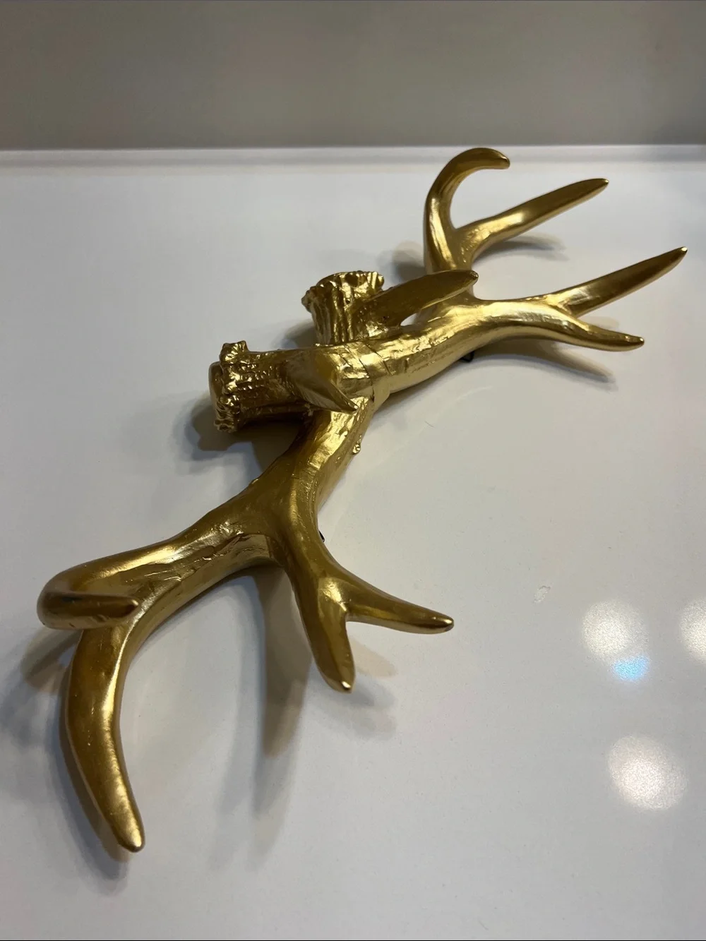 Gold Antler Wall Decor Accent - Decorative Home Wall Art